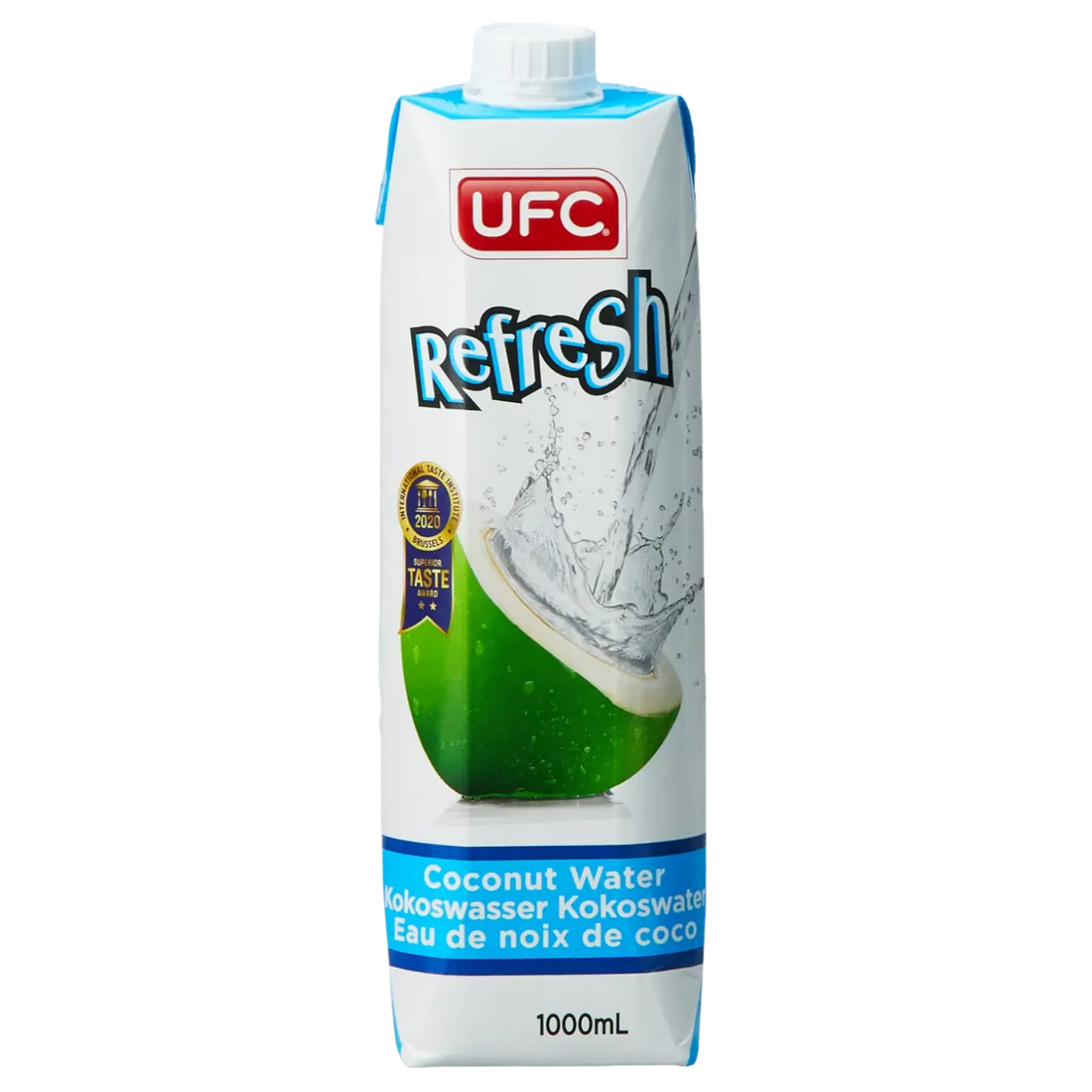 Kjøp 100% Pure Coconut Water Drink - UFC, 1000ml på nett - Fodda.no Asiatiske nettbutikk