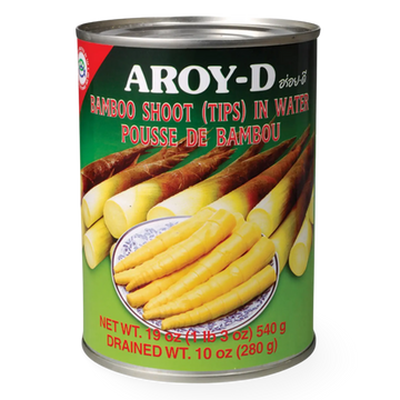 Kjøp Aroy-d Bamboo Shoot Tips In Water, 540g på nett - Fodda.no Asiatiske nettbutikk