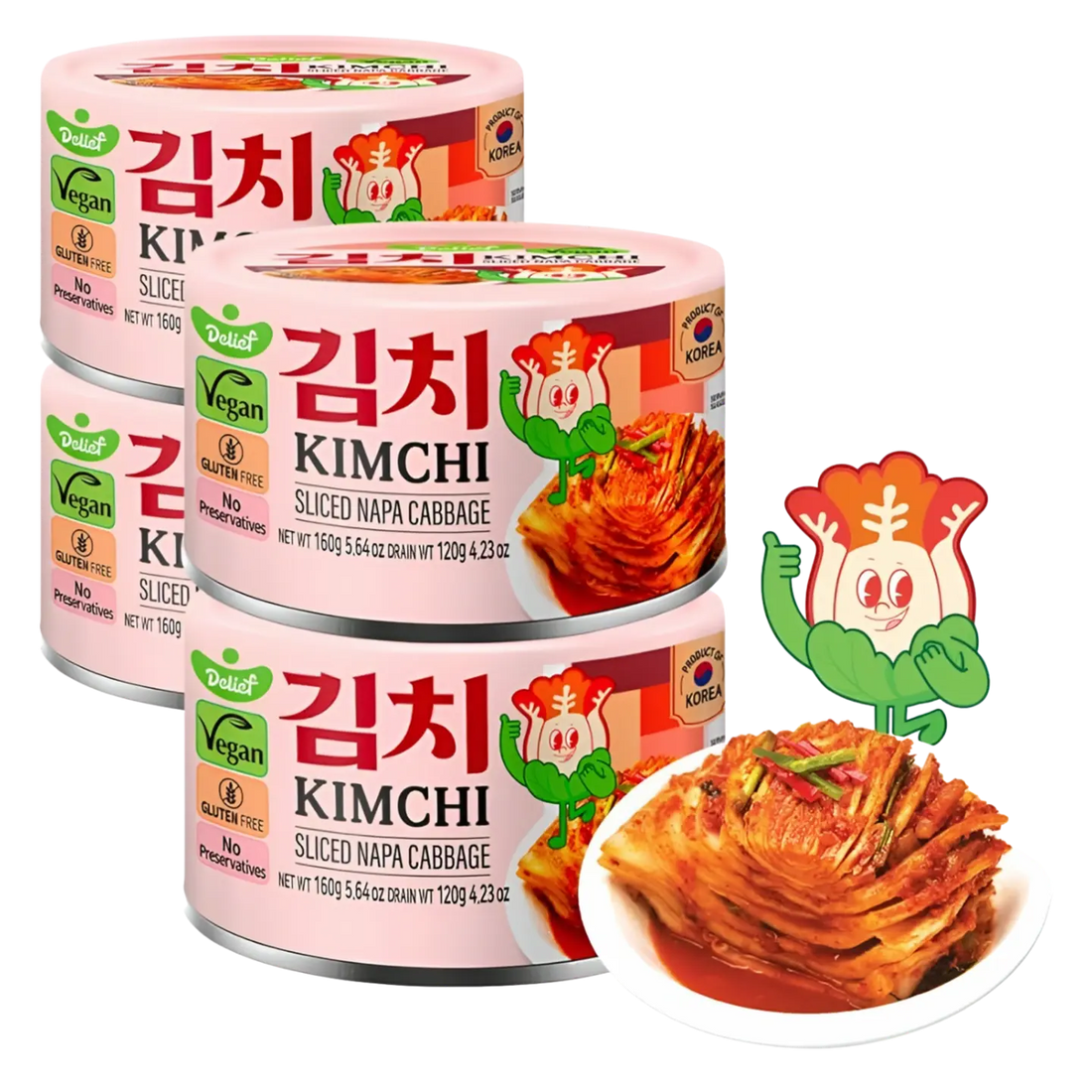 Kjøp Delief Koreansk Kimchi Hakket Kinakål, 4x120g på nett - Fodda.no Asiatiske nettbutikk