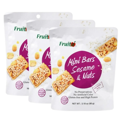 Kjøp Fruita Natural Sesame and Nuts Mini Bars Snack, 3x90g på nett - Fodda.no Asiatiske nettbutikk