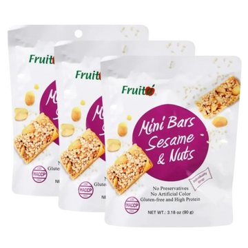 Kjøp Fruita Natural Sesame and Nuts Mini Bars Snack, 3x90g på nett - Fodda.no Asiatiske nettbutikk