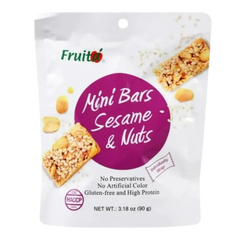 Kjøp Fruita Natural Sesame and Nuts Mini Bars Snack, 90g på nett - Fodda.no Asiatiske nettbutikk