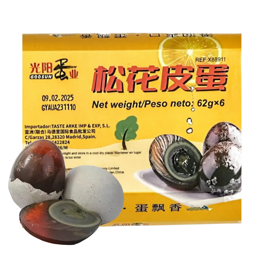 Kjøp Goosun Preserved Duck Egg (ไข่เยี่ยวม้า), 6x58g på nett - Fodda.no Asiatiske nettbutikk
