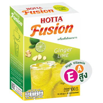 Kjøp HOTTA Fusion Ginger Lime Flavor 10-Sachets, 100g på nett - Fodda.no Asiatiske nettbutikk