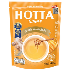 Kjøp HOTTA Intant Ginger with Honey Drink 10-sachets, 180g på nett - Fodda.no Asiatiske nettbutikk