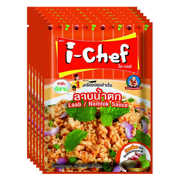 Kjøp I-chef Laab Namtok Seasoning Mix Sauce, 6x50g på nett - Fodda.no Asiatiske nettbutikk