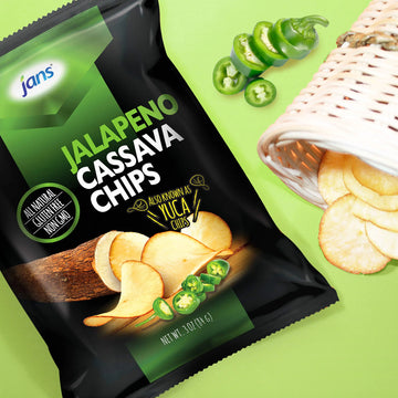 Kjøp Jans Cassava Chips Jalapeño Flavour, 84g på nett - Fodda.no Asiatiske nettbutikk
