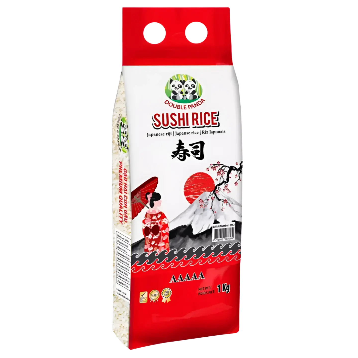 Kjøp Japanske Sushi Ris - Double Panda, 1kg på nett - Fodda.no Asiatiske nettbutikk