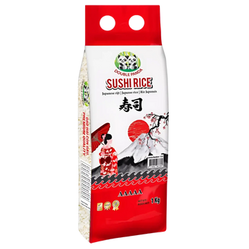 Kjøp Japanske Sushi Ris - Double Panda, 1kg på nett - Fodda.no Asiatiske nettbutikk