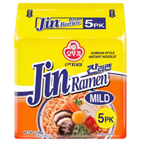 Kjøp Jin Ramen Mid Korean Instant Noodles, 600g (5x120g) på nett - Fodda.no Asiatiske nettbutikk