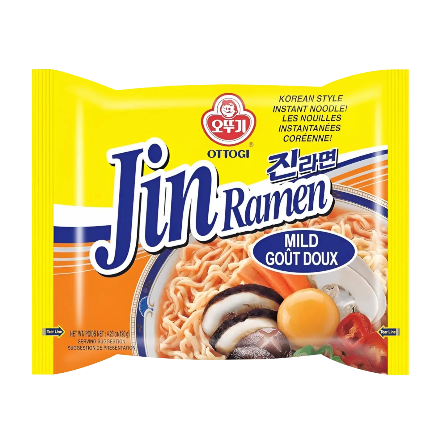 Kjøp Jin Ramen Mid Korean Instant Noodles, 600g (5x120g) på nett - Fodda.no Asiatiske nettbutikk