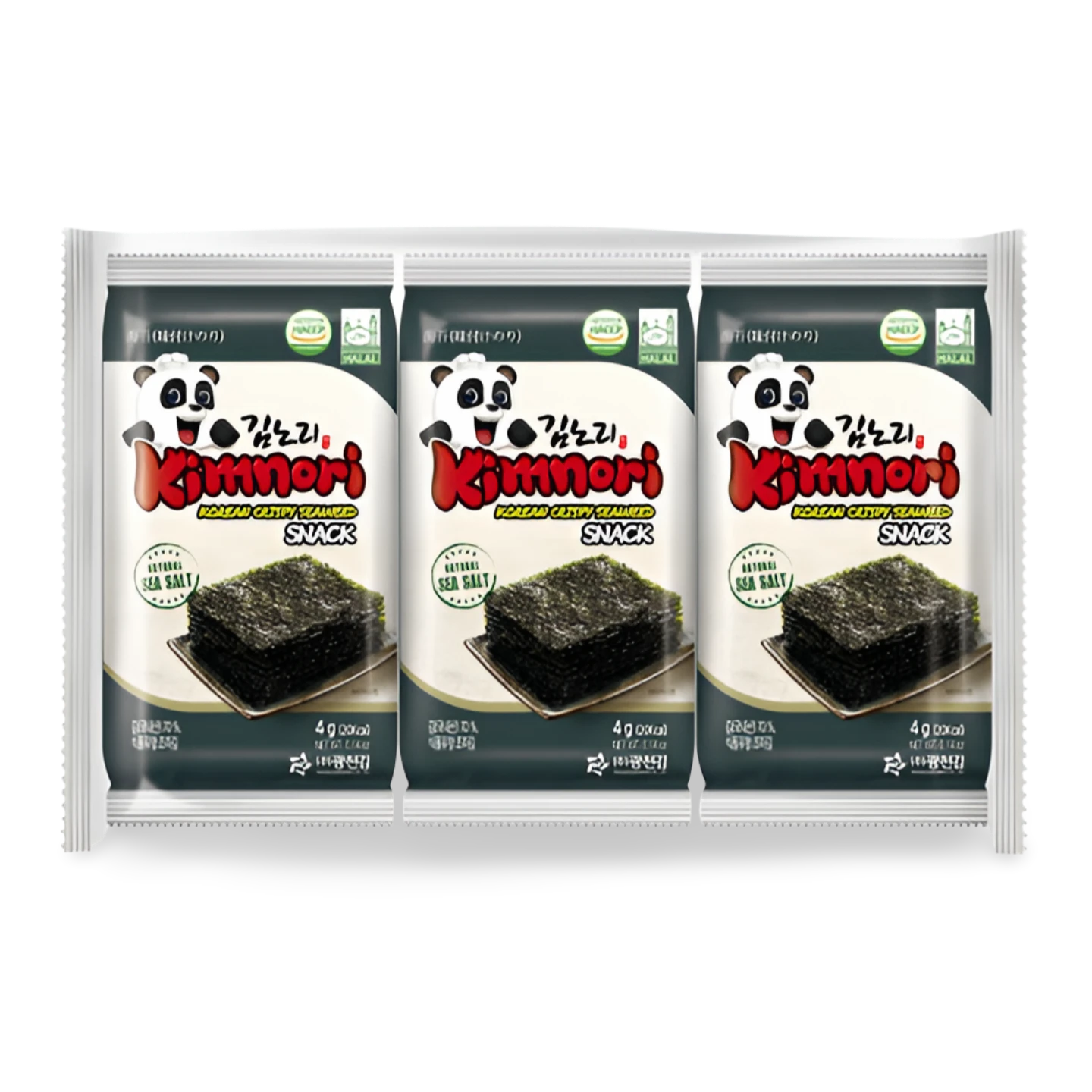 Kjøp Kimnori Korean Crispy Seaweed Sea Salt Snack, 3x4g på nett - Fodda.no Asiatiske nettbutikk