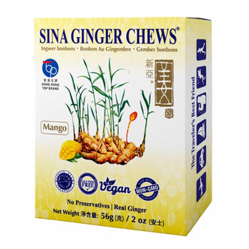 Kjøp Chewy Ginger & Mango Candy - Sina, 56g - Fodda.no Asiatisk Nettbutikk - Rask levering i hele Norge