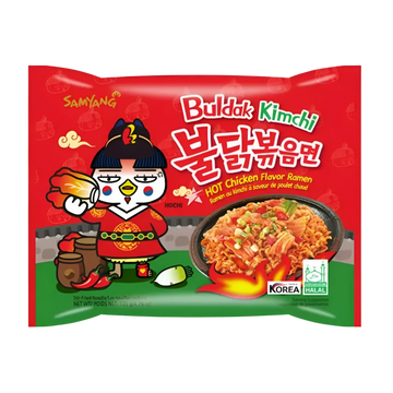 Kjøp Hot Chicken Flavor Kimchi Ramen - Samyang Buldak, 135g - Fodda.no Asiatisk Nettbutikk - Rask levering i hele Norge