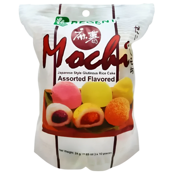 Kjøp Japanese Style Glutinous Rice Cake Mochi Assorted Flavoured - Regent, 10x24g - Fodda.no Asiatisk Nettbutikk - Rask levering i hele Norge