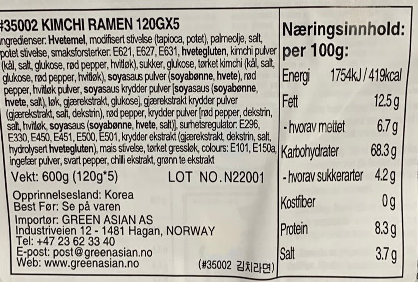 Kjøp Kimchi Ramen - Ottogi, 120gx5 - Fodda.no Asiatisk Nettbutikk - Rask levering i hele Norge