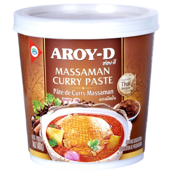 Kjøp Massaman Curry Paste - Aroy-D, 400g - Fodda.no Asiatisk Nettbutikk - Rask levering i hele Norge