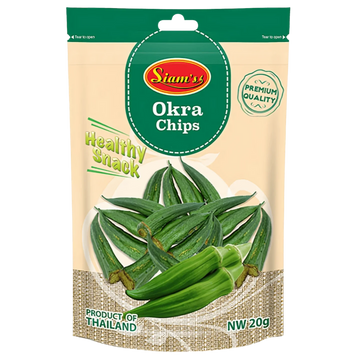 Kjøp Okra Chips - Siam’s,20g - Fodda.no Asiatisk Nettbutikk - Rask levering i hele Norge