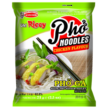 Kjøp Pho Noodles Chicken Flavour - Oh! Ricey, 71g - Fodda.no Asiatisk Nettbutikk - Rask levering i hele Norge