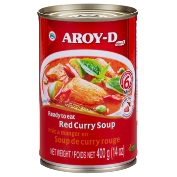 Kjøp Ready To Eat Red Curry Soup - Aroy-D, 400g - Fodda.no Asiatisk Nettbutikk - Rask levering i hele Norge