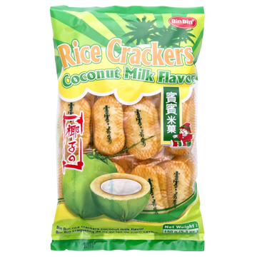 Kjøp Rice Crackers Coconut Milk Flavor - BIN-BIN, 150g - Fodda.no Asiatisk Nettbutikk - Rask levering i hele Norge