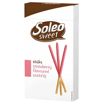 Kjøp Sticks Strawberry Flavoured Coating - Soleo Sweet, 50g - Fodda.no Asiatisk Nettbutikk - Rask levering i hele Norge
