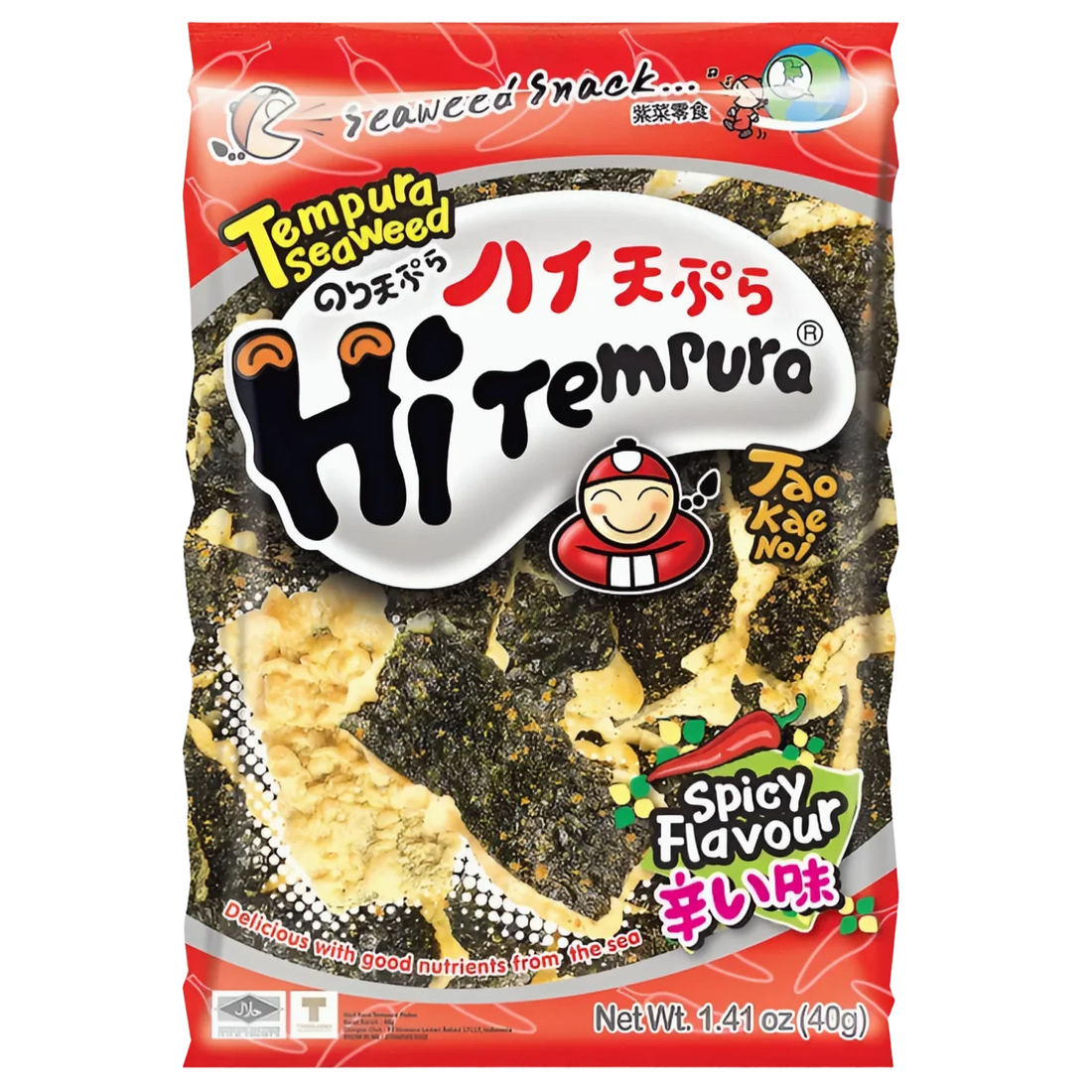 Kjøp Tempura Seaweed Spicy Flavor - Tao Kae Noi, 40g - Fodda.no Asiatisk Nettbutikk - Rask levering i hele Norge