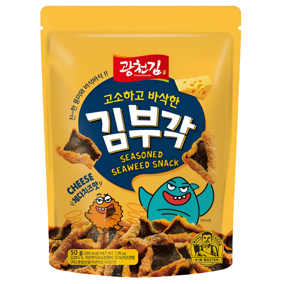 Kjøp Korean Seasoned Seaweed Chips Snack Cheese & Honey - Kwang Cheong Kim, 50g på nett - Fodda.no Asiatiske nettbutikk