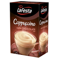 Kjøp LaFesta Cappuccino Café Sjokolade Instant Drikk 10-Poser, 125g på nett - Fodda.no Asiatiske nettbutikk