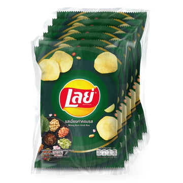 Kjøp Lay’s Flat Potato Chips Mieng Kam Krob Ros Flavor, 6x48g på nett - Fodda.no Asiatiske nettbutikk