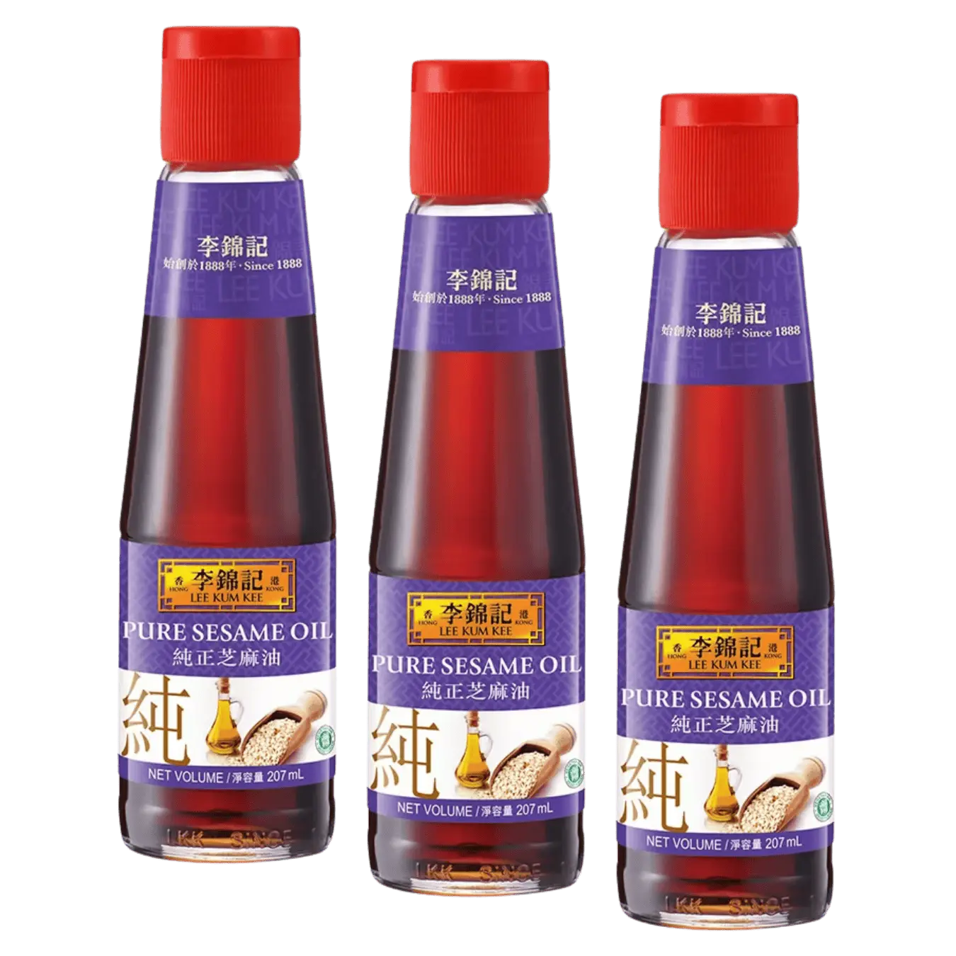Kjøp Lee Kum Kee 100% Pure Sesame Oil, Kartong 12x207ml på nett - Fodda.no Asiatiske nettbutikk