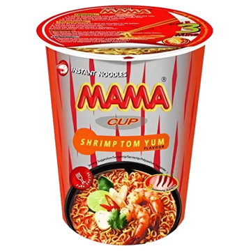 Kjøp MAMA Instant Cup Noodle Shrimp Tom Yum, 70g på nett - Fodda.no Asiatiske nettbutikk