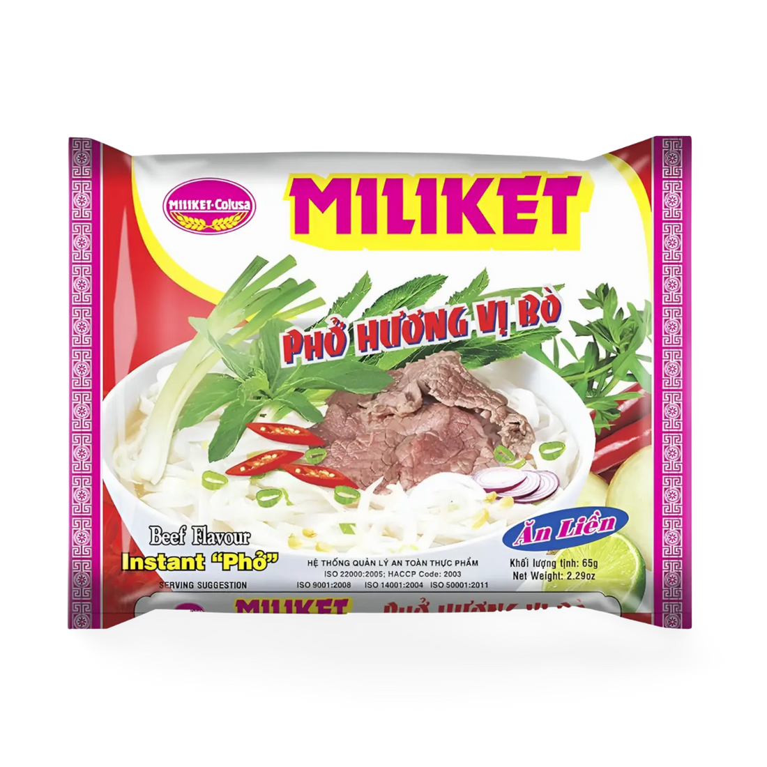 Kjøp MILIKET Beef Flavor Instant Pho, 65g på nett - Fodda.no Asiatiske nettbutikk