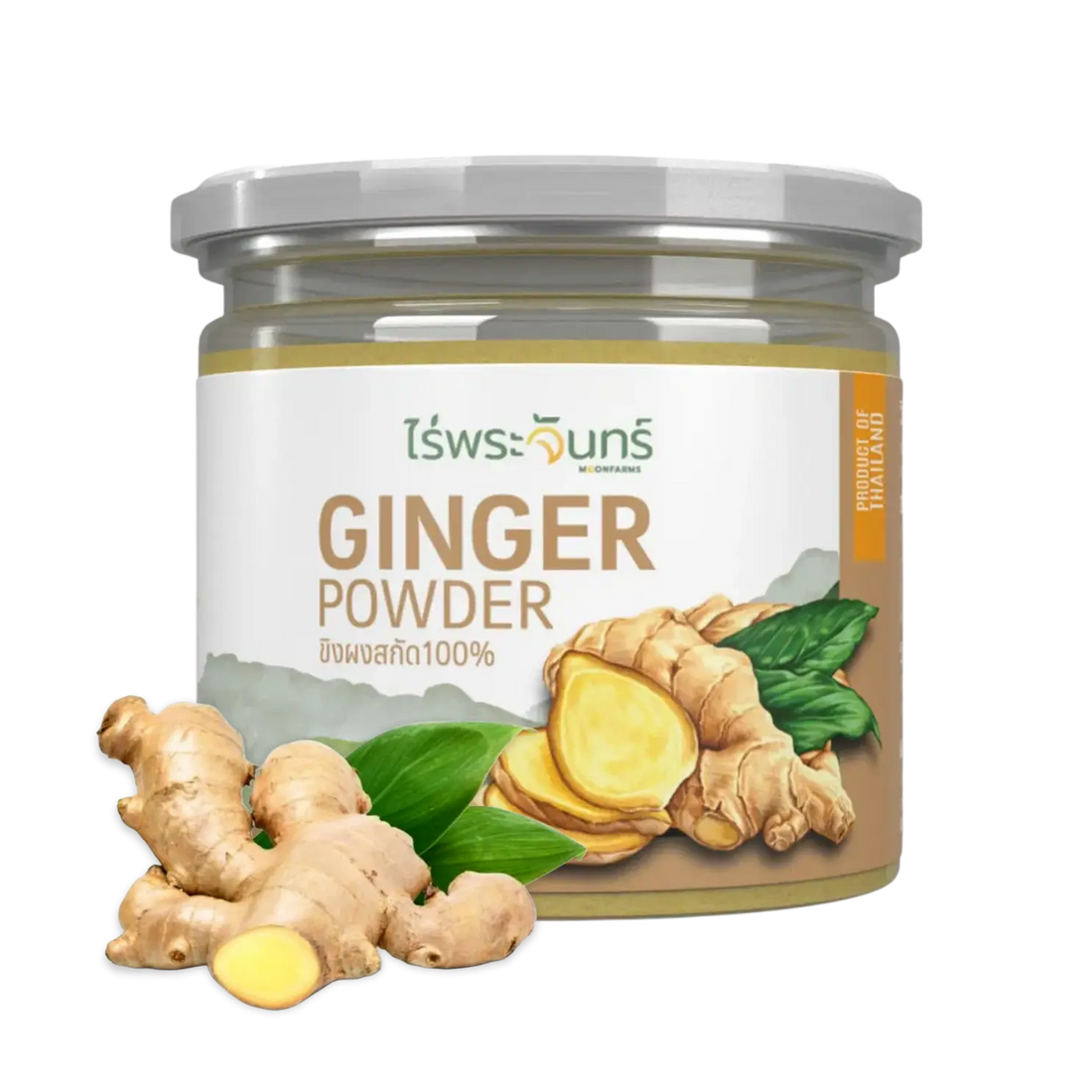Kjøp Moonfarms 100% Ginger Powder (ผงขิงสกัด 100%), 100g på nett - Fodda.no Asiatiske nettbutikk