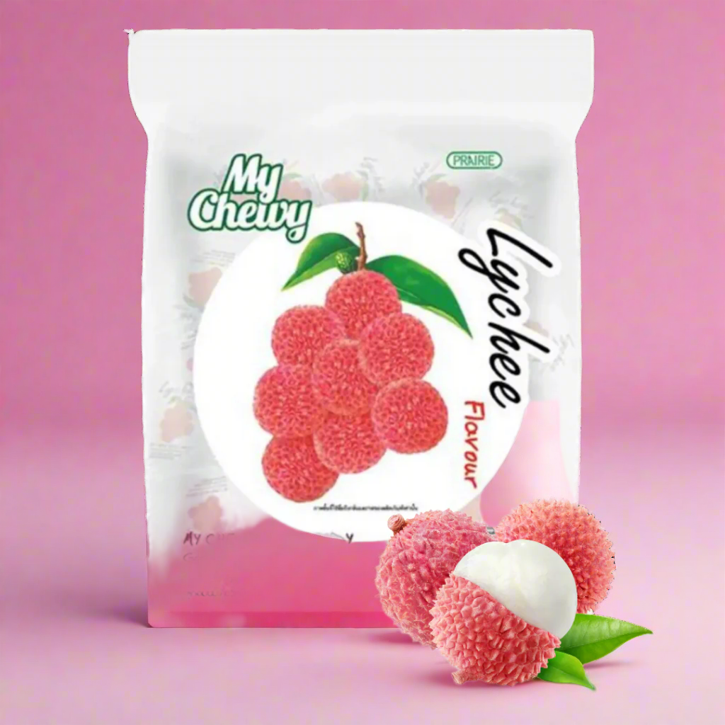 Kjøp My Chewy Milk Candy Lychee Flavour 100-pcs, 360g på nett - Fodda.no Asiatiske nettbutikk