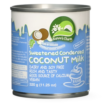 Kjøp Nature's Charm Sweetened Coconut Condensed Milk, 320g på nett - Fodda.no Asiatiske nettbutikk