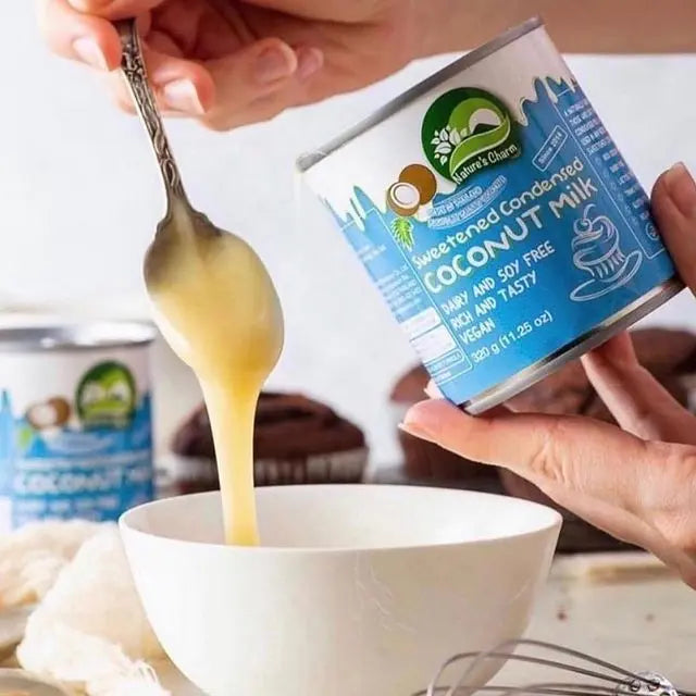 Kjøp Nature's Charm Sweetened Coconut Condensed Milk, 320g på nett - Fodda.no Asiatiske nettbutikk