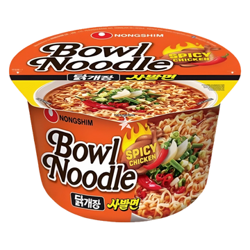 Kjøp Nongshim Bowl Noodle Hot & Spicy Chicken, 75g på nett - Fodda.no Asiatiske nettbutikk
