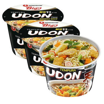 Kjøp Nongshim Tempura Udon Noodle Soup Bowl, 3x111g på nett - Fodda.no Asiatiske nettbutikk