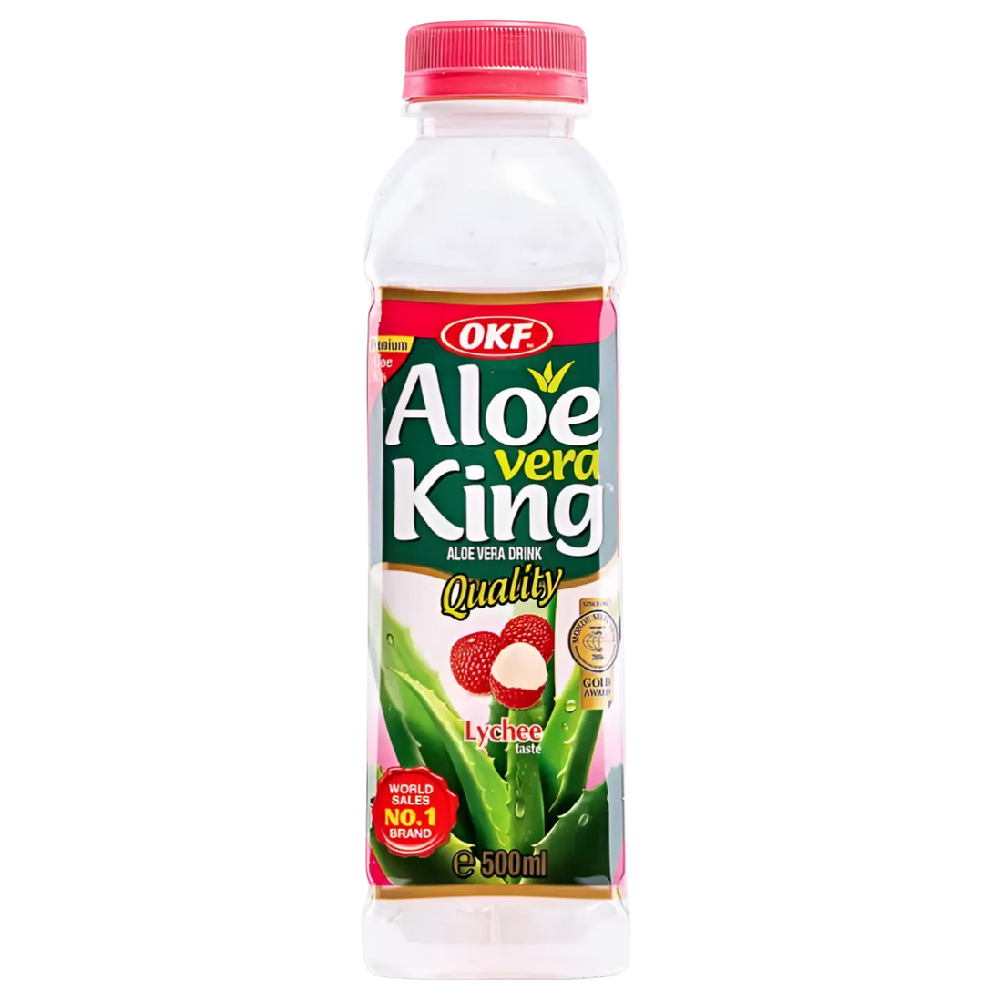 Kjøp OKF Premium Aloe Vera Drikk med Lychee Smak, 500ml på nett - Fodda.no Asiatiske nettbutikk