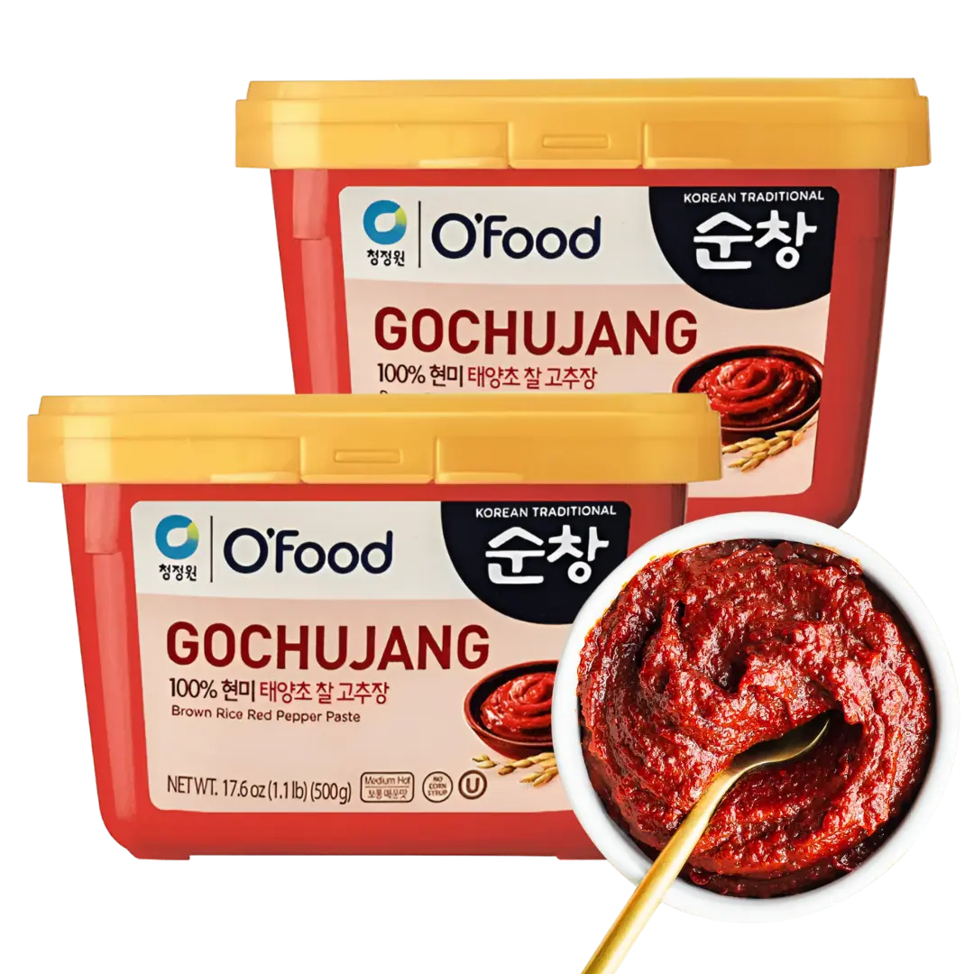 Kjøp O'Food Koreansk Gochujang Brown Rice Red Pepper Paste, 2x500g på nett - Fodda.no Asiatiske nettbutikk