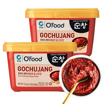 Kjøp O'Food Koreansk Gochujang Brown Rice Red Pepper Paste, 2x500g på nett - Fodda.no Asiatiske nettbutikk