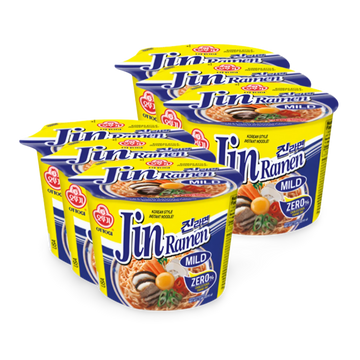 Kjøp Ottogi Jin Ramen Instant Noodle Mild Bowl, 6x110g på nett - Fodda.no Asiatiske nettbutikk
