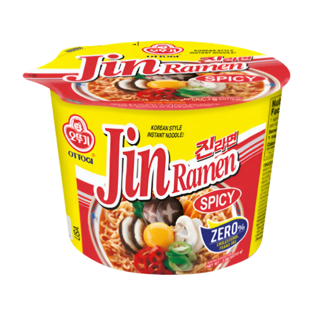 Kjøp Ottogi Jin Ramen Spicy Instant Noodle Bowl, 110g på nett - Fodda.no Asiatiske nettbutikk