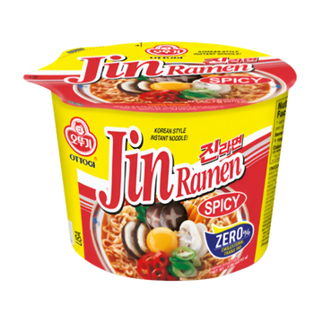 Kjøp Ottogi Jin Ramen Spicy Instant Noodle Bowl, 110g på nett - Fodda.no Asiatiske nettbutikk