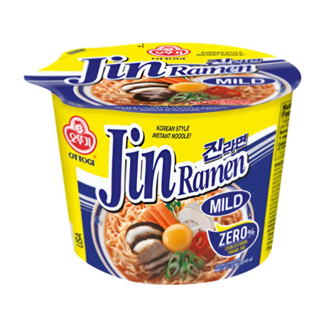 Kjøp Ottori Instant Noodle Jin Ramen Mild Bowl, 110g på nett - Fodda.no Asiatiske nettbutikk