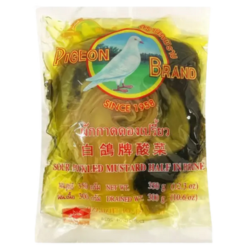 Kjøp Pigeon Sour Pickled Mustard Half in Brine (ผักกาดดองเปลี้ยว), 350g på nett - Fodda.no Asiatiske nettbutikk
