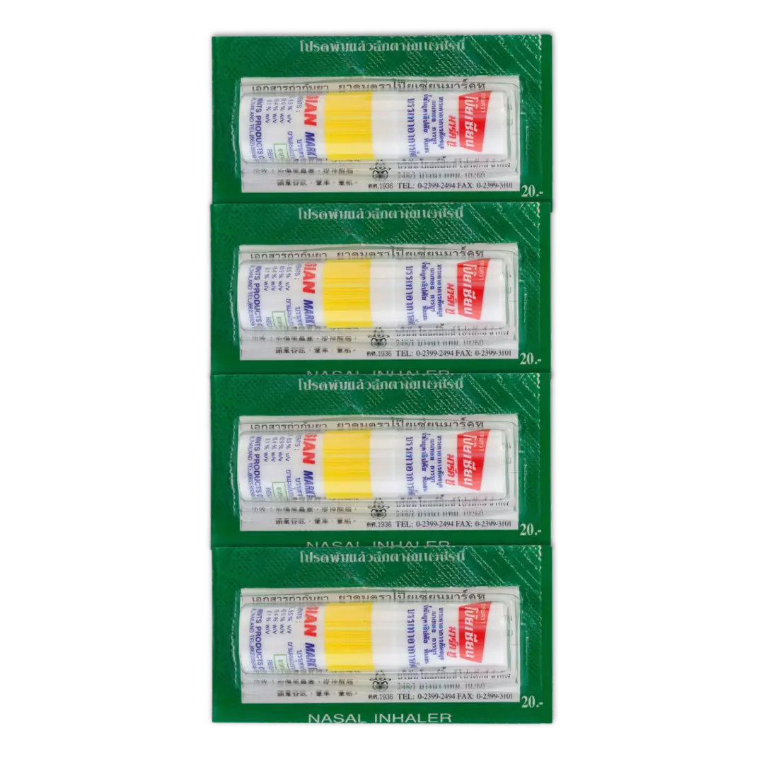 Kjøp Poy-Sian Thai Nese Inhalator (ยาดม), 4x1,7ml (Copy) på nett - Fodda.no Asiatiske nettbutikk