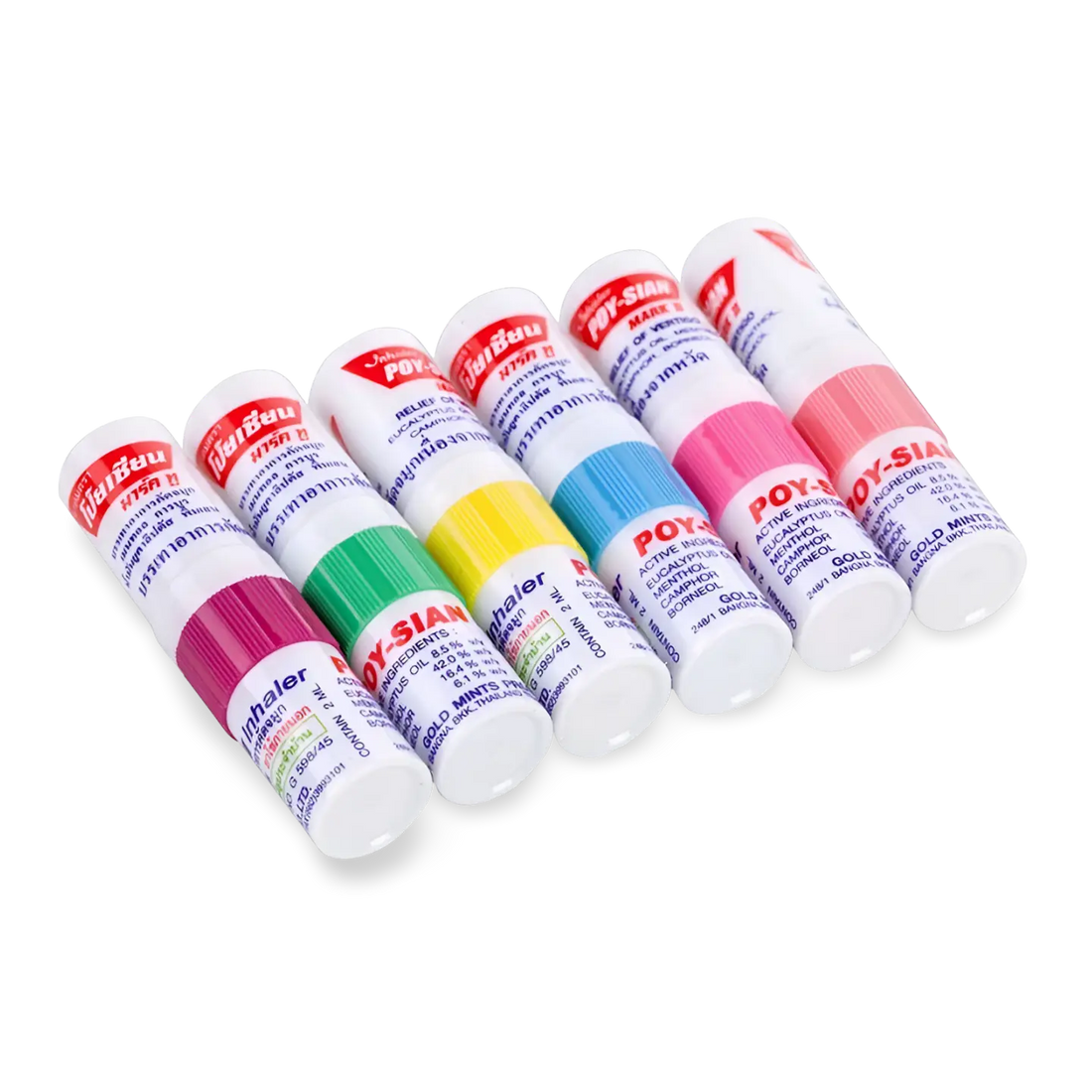Kjøp Poy-Sian Thai Nese Inhalator (ยาดม), 6x1,7ml på nett - Fodda.no Asiatiske nettbutikk