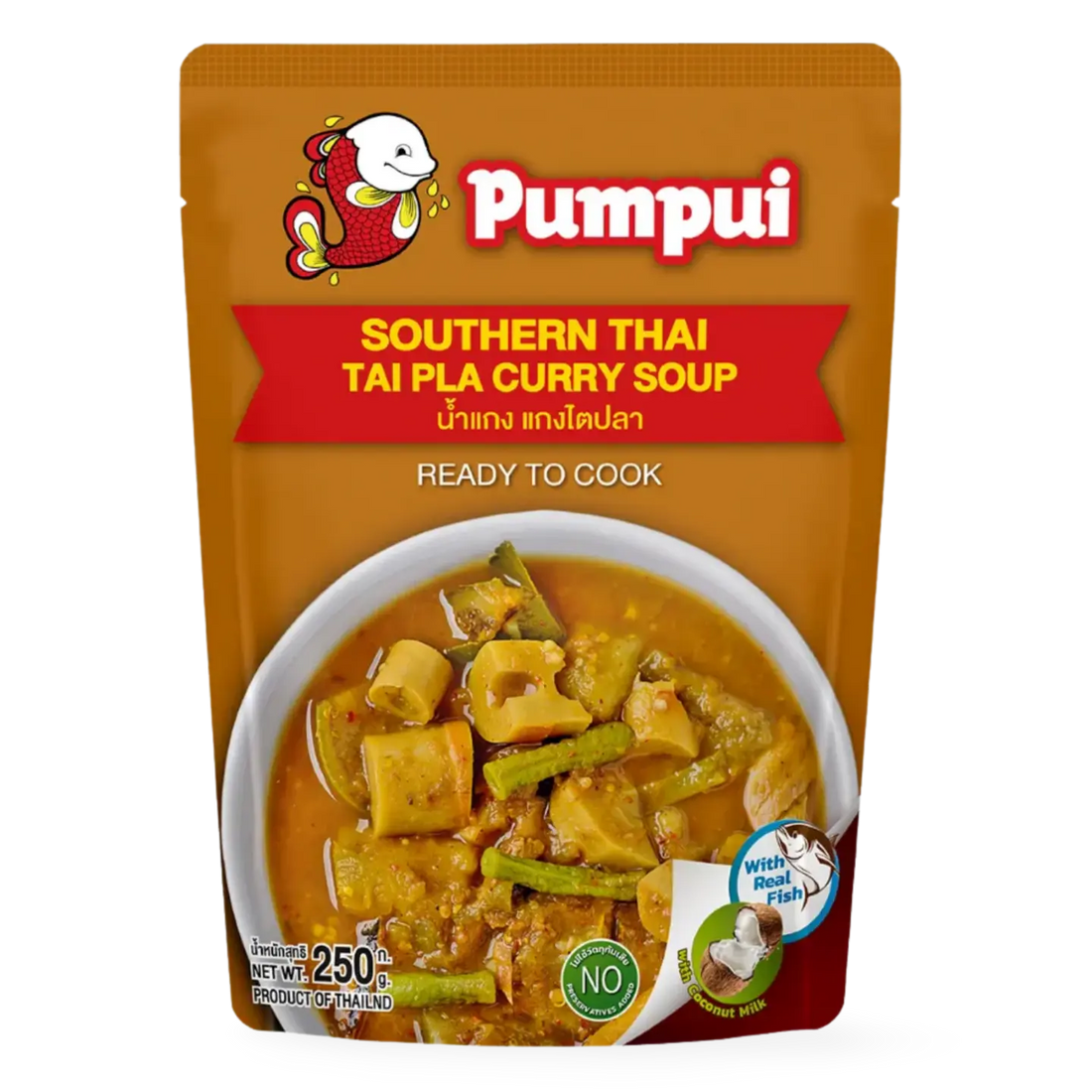 Kjøp Pumpui Southern Thai Tai Pla Curry Soup (Ready to cook), 250g på nett - Fodda.no Asiatiske nettbutikk